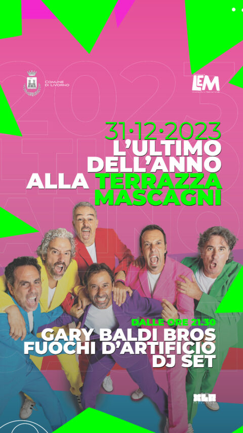 New Year’s Eve at Terrazza Mascagni with Gary Baldi Bros and fireworks