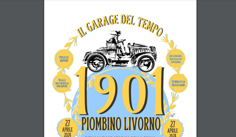 Historical reenactment of the “1901 Piombino-Livorno” car race with arrival at the Terrazza Mascagni.