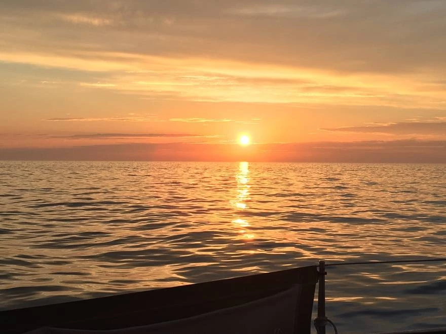 Dawn on a boat on the Island of Capraia