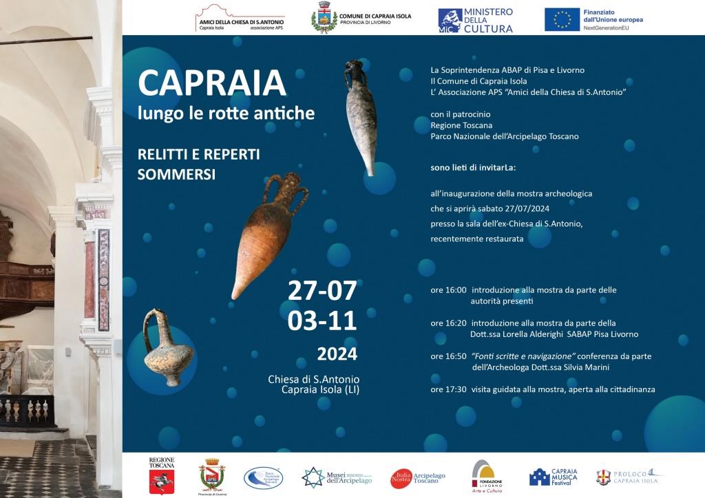 ARCHAEOLOGICAL Exhibition. “Capraia along ancient ROUTES: shipwrecks and submerged relics”