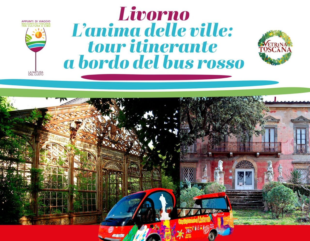 L’anima delle ville: tour itinerante a bordo del bus rosso