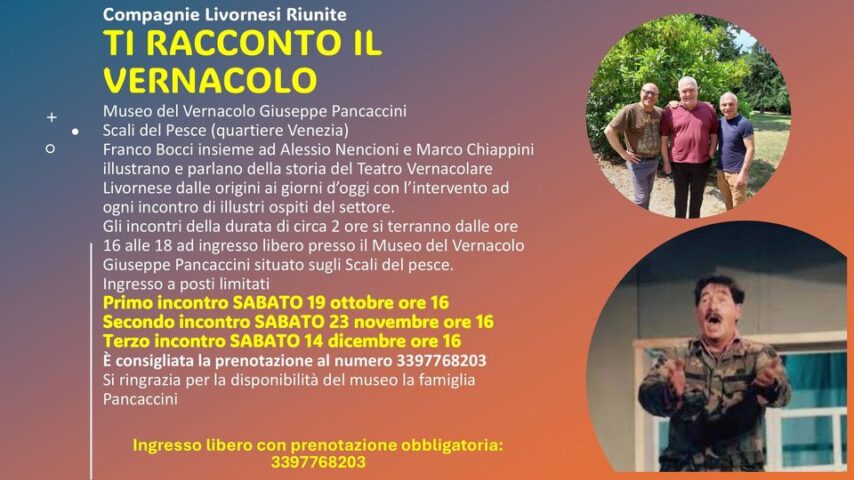 Ti racconto il Vernacolo, incontri al Museo Pancaccini