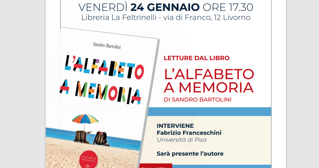 Sandro Bartolini presenta “L’alfabeto a memoria”