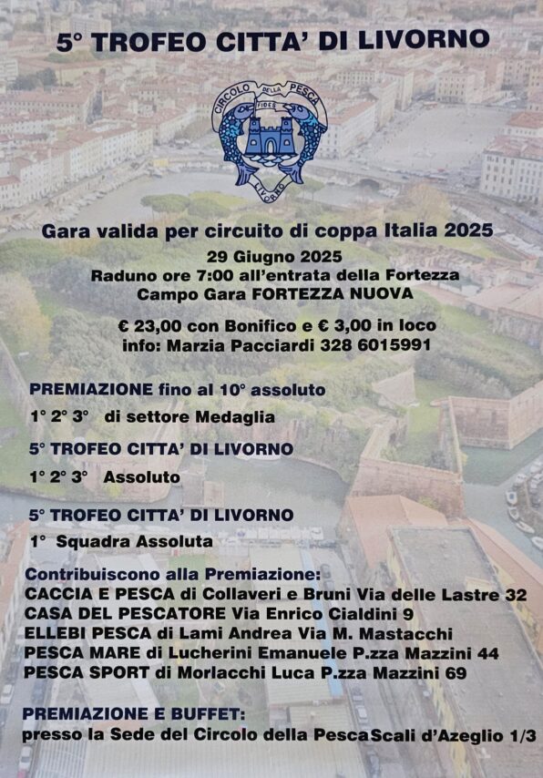 “Trofeo Città di Livorno” di pesca sportiva