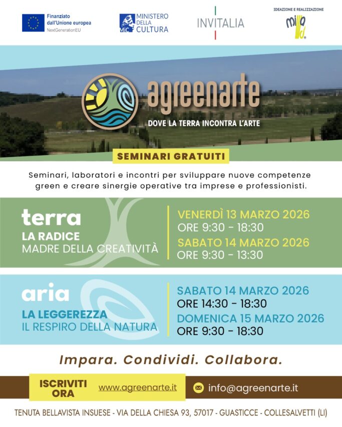 Agreenarte alla Tenuta Bellavista Insuese: seminari tra agricoltura, arte e sostenibilità