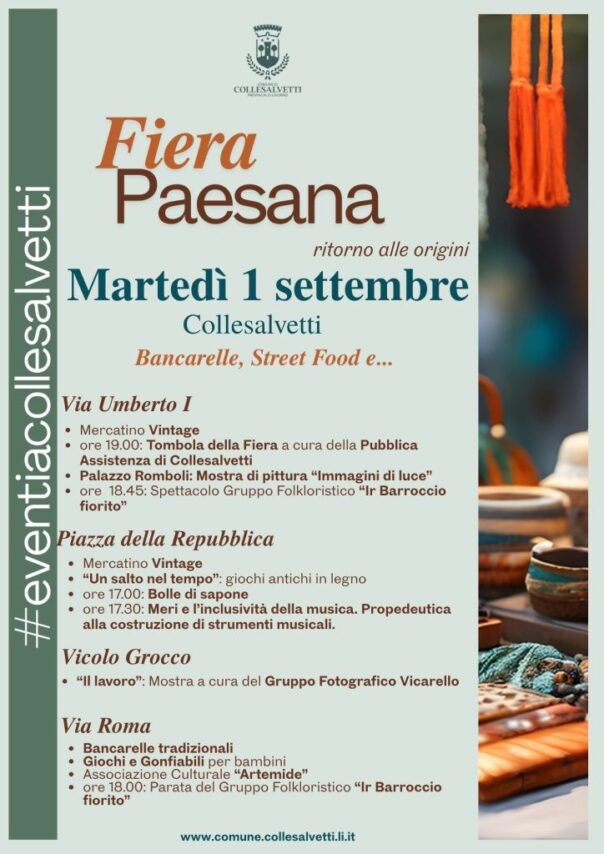 Collesalvetti, torna l’Antica Fiera Paesana